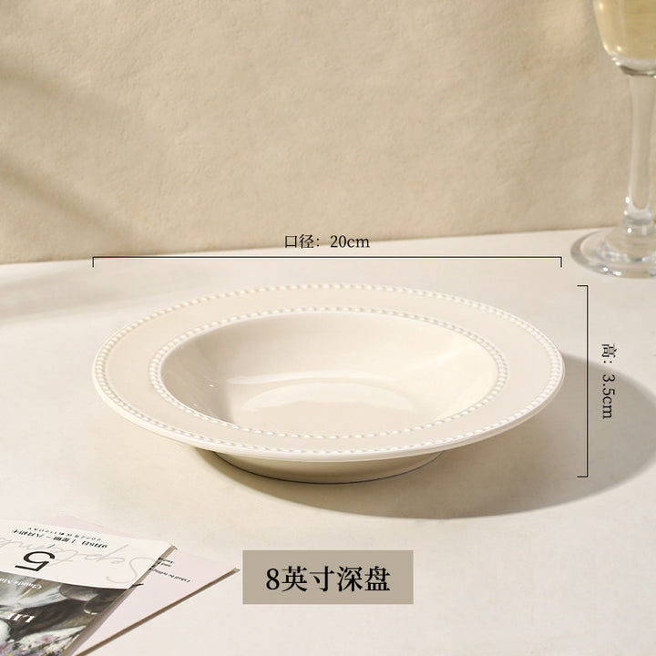 KANGMO Ceramic Underglaze Embossed Set - New Home Bowls Chopsticks & Spoons