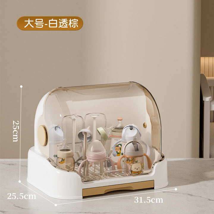 放宝宝奶瓶收纳盒装婴儿餐具碗筷辅食工具箱防尘沥水储物柜置物架