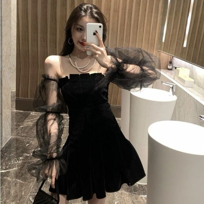 French Mesh Elegant Fairy Dress – Sexy Slim Waist Club Dress Summer