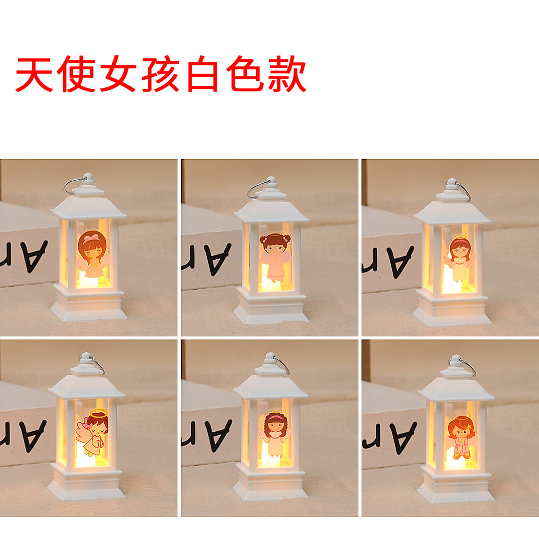 复古迷你小马灯led电子手提蜡烛灯装饰氛围道具灯生日礼物小摆件