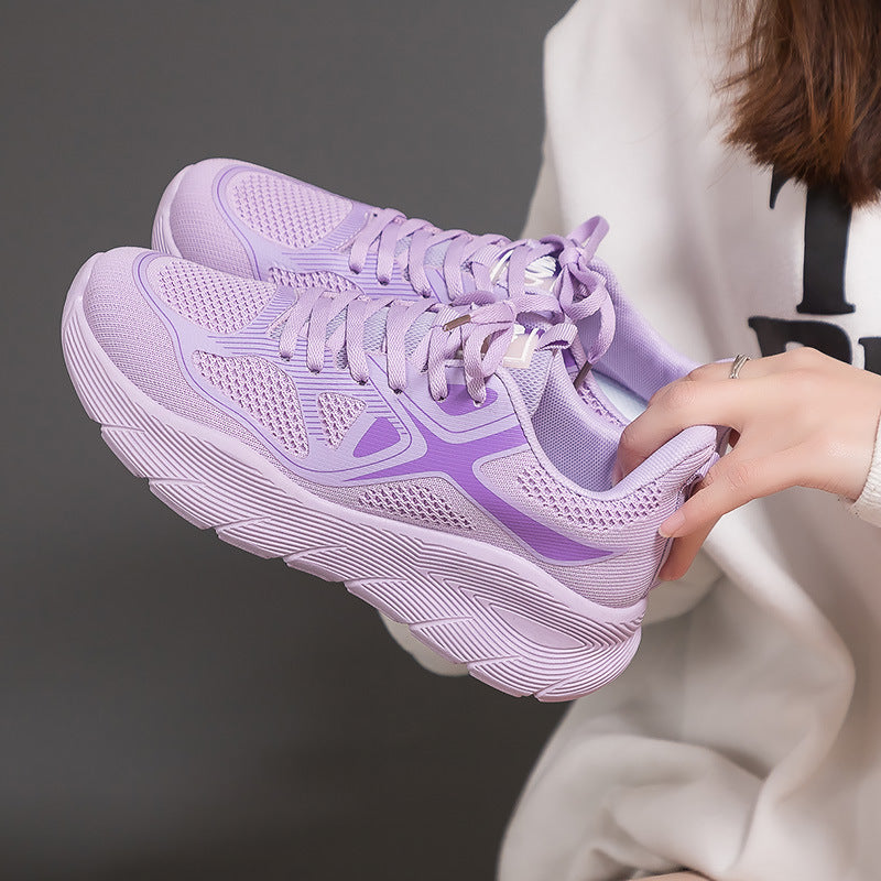 Spring New Sneakers Women Couple Versatile Thick Casual Breathable Running Shoes Small Shoesf 8829