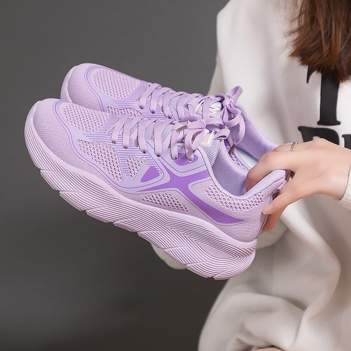 Spring New Sneakers Women Couple Versatile Thick Casual Breathable Running Shoes Small Shoesf 8829