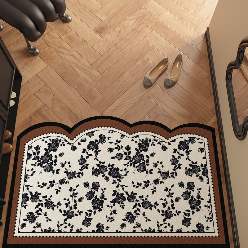 French Vintage Floor Mat Entryway Door Mat pvc Stain Resistant Non Slip Premium Quality