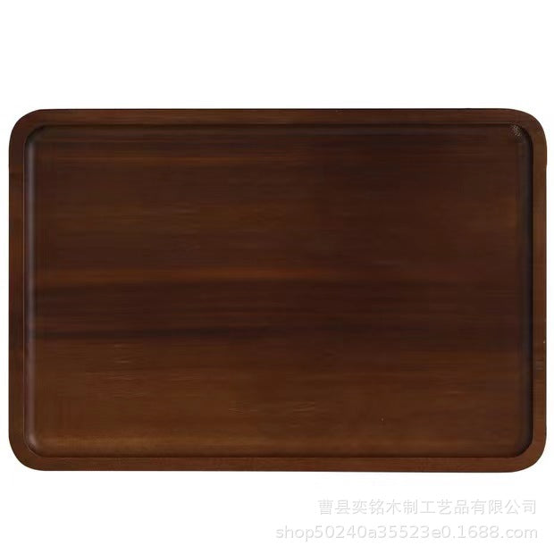 相思木托盘家用木质茶具收纳盘餐厅甜品点心托盘上菜盘实木餐盘