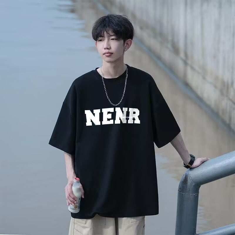 日系cityboy棉质短袖t恤男夏季ins潮牌港风宽松百搭五分半袖上衣
