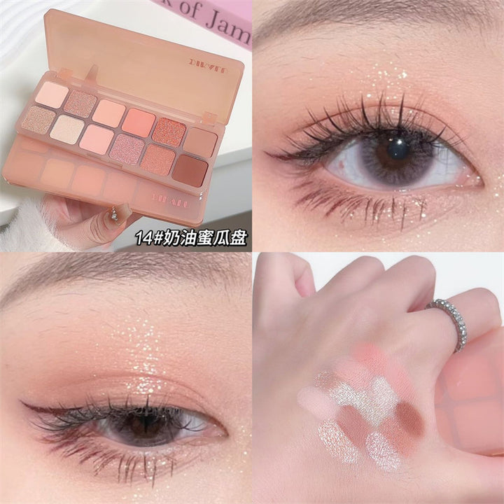 DIKALU 12色眼影盘肿眼泡春夏水泥盘哑光珠光自然提亮安宥真同款