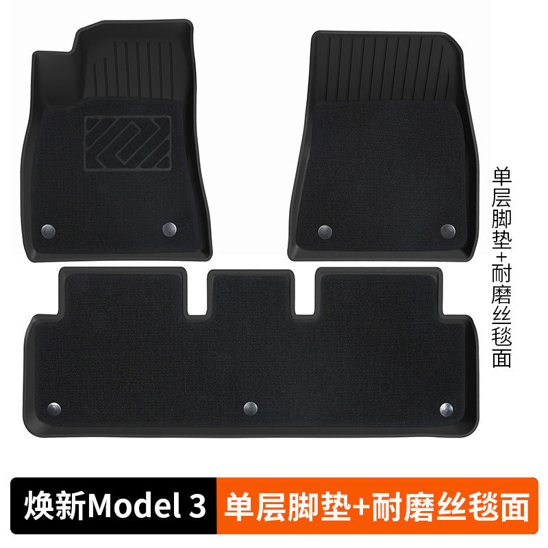 适用特斯拉ModelY脚垫model3Ytpe汽车丫特斯拉焕新y脚垫跨境服务