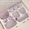 Purple Ceramic Bowl & Plate Dinnerware Set – High-Quality Home Tableware