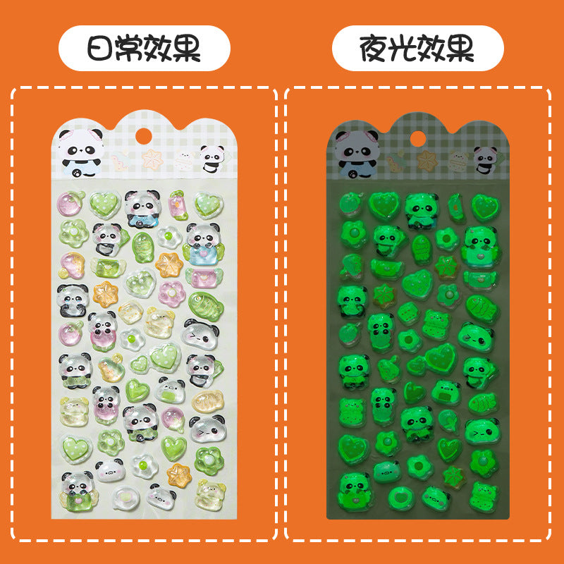 3D Glow-in-Dark Crystal Diamond Stickers – Kids Cartoon Phone Case Decoration Stickers