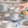 康陌（KANGMO）中古玫瑰釉下彩陶瓷碗盘勺筷饭碗碗家用现代简约