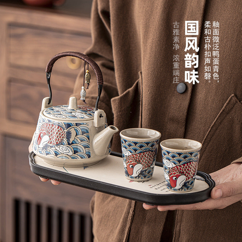 一壶二杯茶具套装家用宿舍酒店餐馆陶瓷功夫茶具泡茶壶茶杯会客