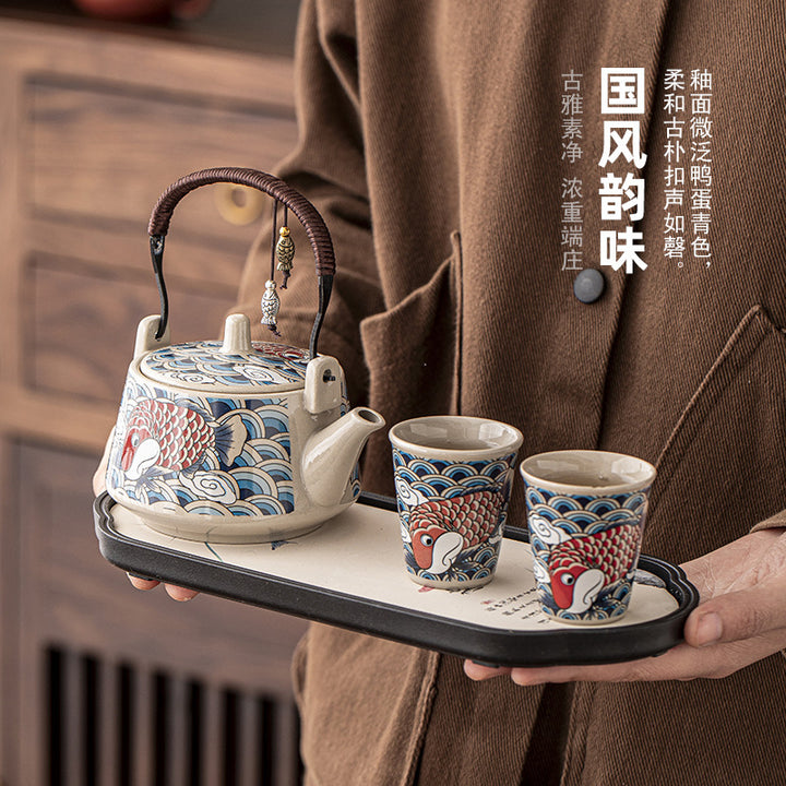 一壶二杯茶具套装家用宿舍酒店餐馆陶瓷功夫茶具泡茶壶茶杯会客