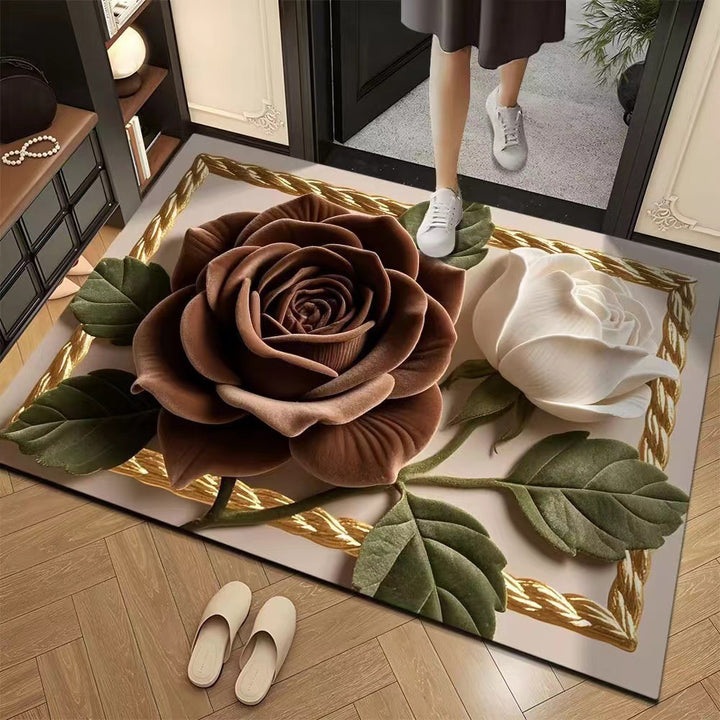 3 DFloral Floor Mat Entryway Durable Stain Resistant Non Slip Foot Mat