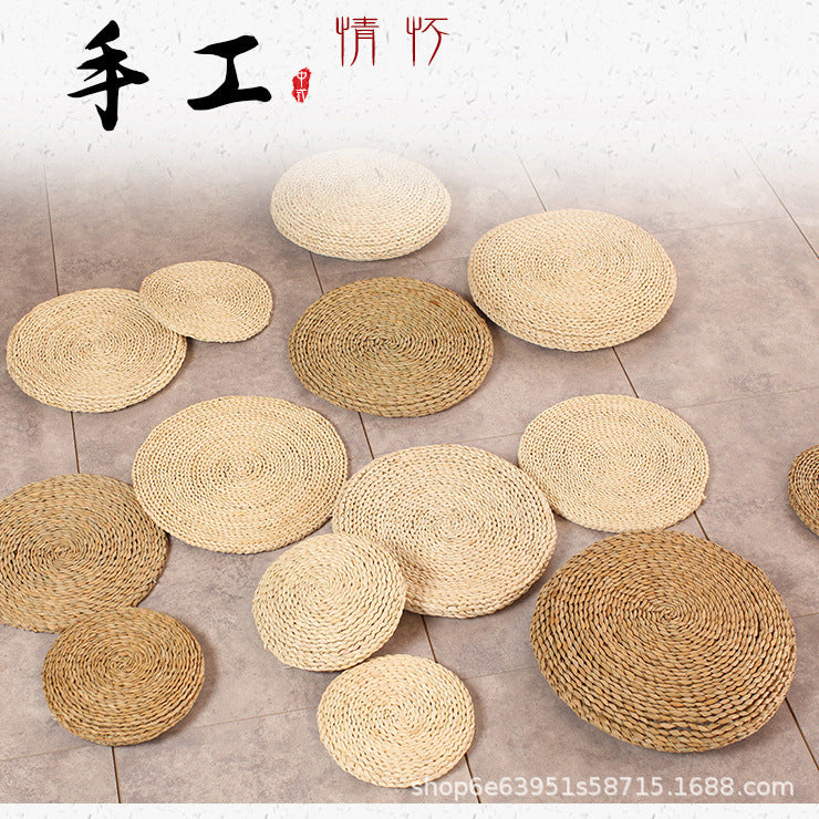 跨境！批发现货户外活动卡座台阶蒲草蒲团坐垫儿童圆形草垫草编