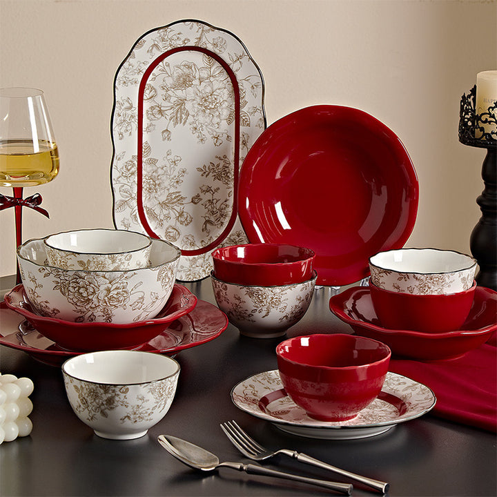 新婚礼物高级感碗碟套装饭碗家用高颜餐具乔迁新居陪嫁结婚送礼