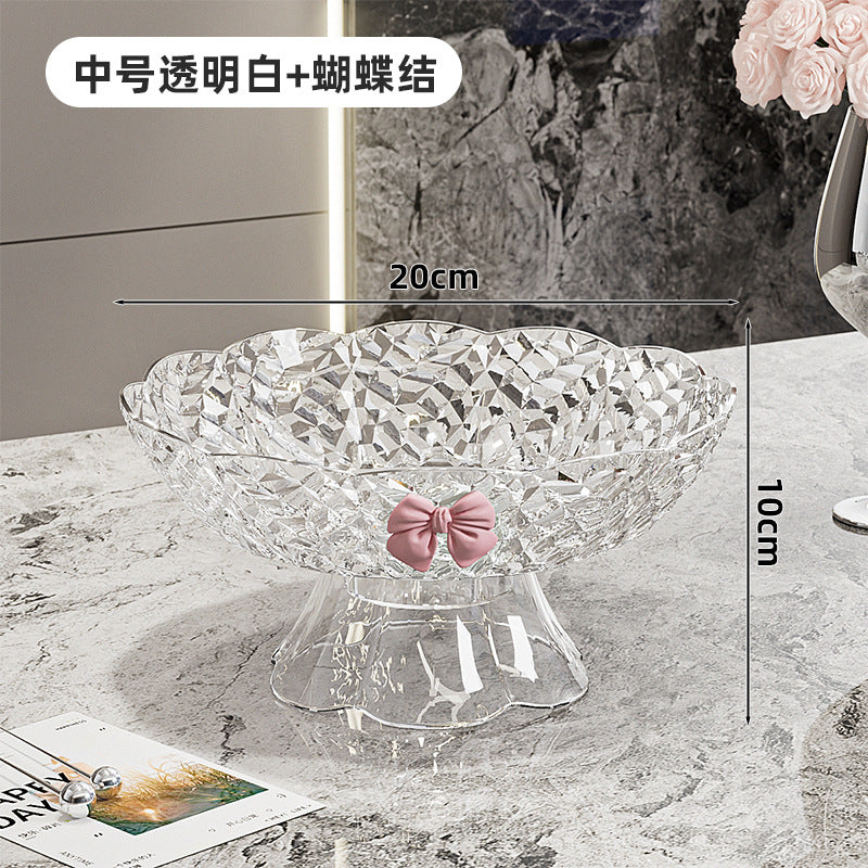 Luxury Fruit Plate with Bow Detail - High-End Living Room Decor & Candy Tray