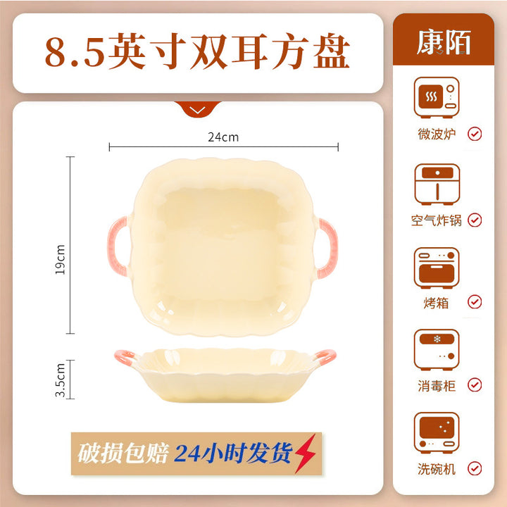 KANGMO Cream Style Underglaze Dinner Set - High Temperature Tableware Set
