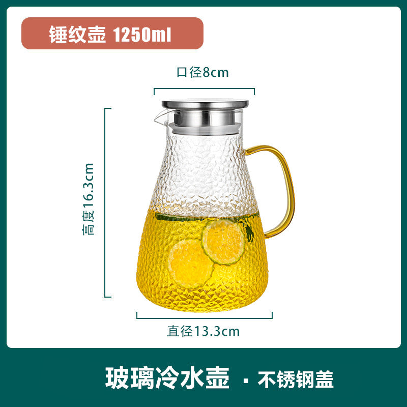 冷水壶玻璃耐高温家用大容量水壶白开水壶冰箱装水扎壶茶壶套装