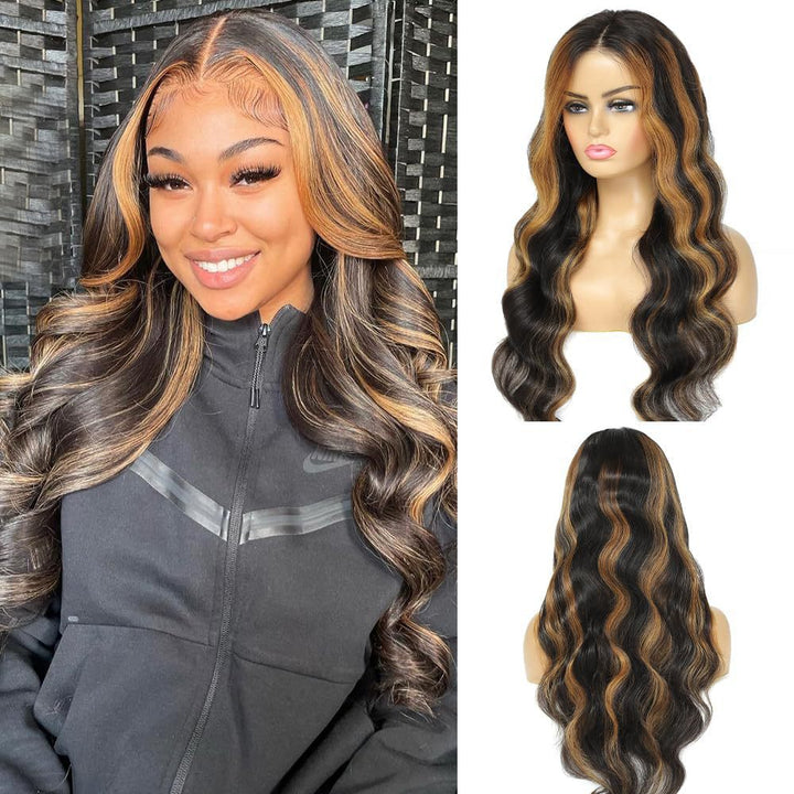 新款前蕾丝假发头套橘色长卷发波浪human hair lace wig 工厂代发