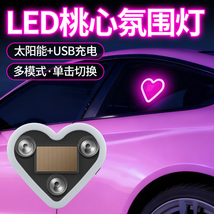 Car Solar Triangle Window Heart Shape Atmosphere __NS 73__ Neon Light – Interior Decoration