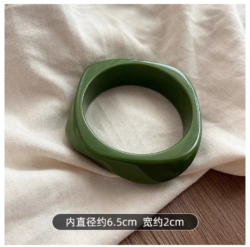 规则宽边亚克力醋酸手镯女夏复古几何小众设计学生闺蜜手饰批发