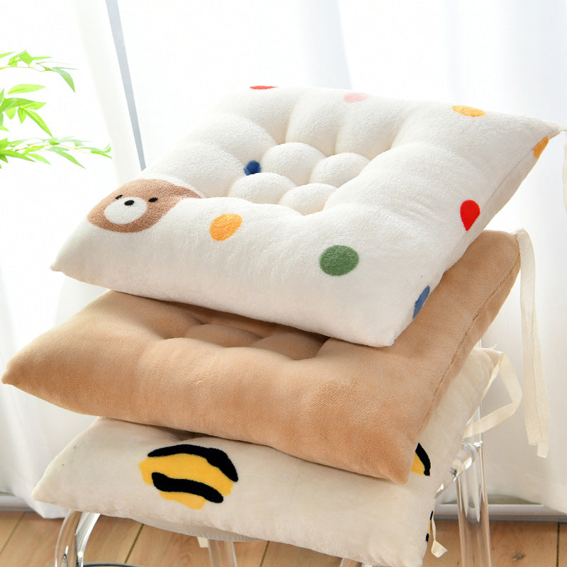椅垫屁股坐垫学生牛奶绒加厚板凳教师教室餐桌椅毛绒冬季椅垫子厚