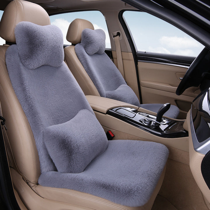 Thickened Winter __NS 99__h Car Seat Cushion – 3-Piece Backrest Short Fur Single Seat Cover
