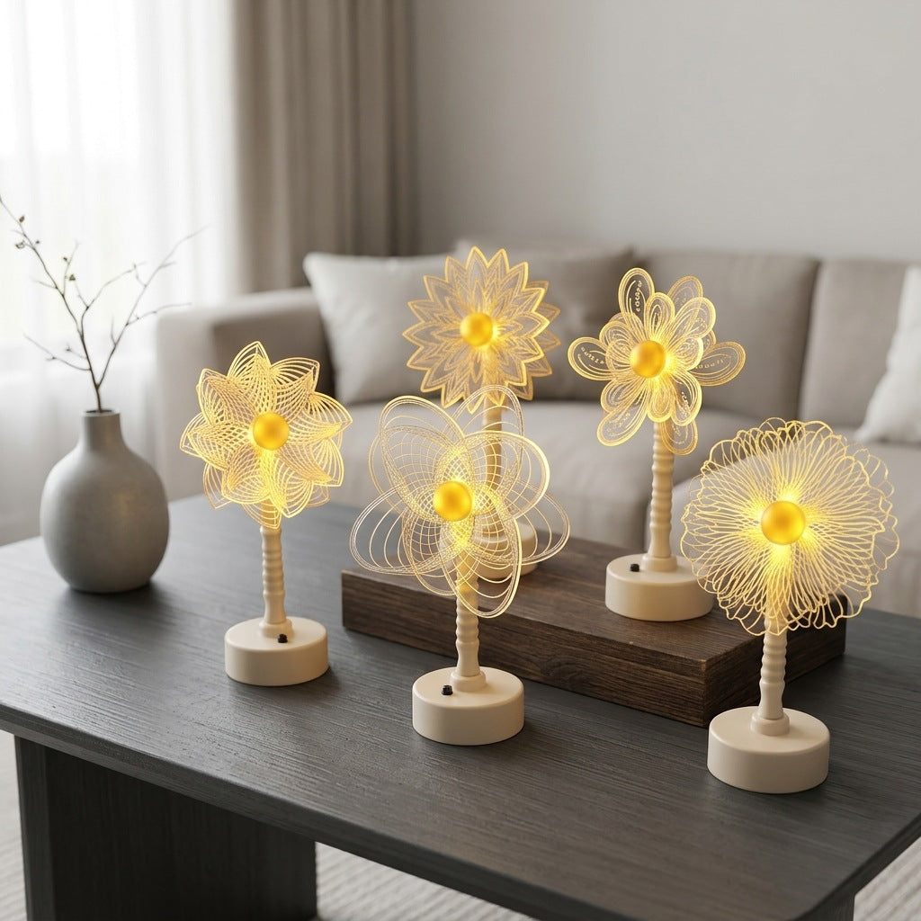 LED Acrylic Atmosphere Night Lamp – Creative Luxury Bedroom Bedside Desk Decoration Light