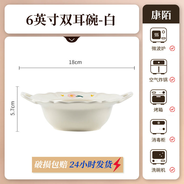 Bowl & Plate Full Set Factory Direct Underglazeins High Temperature Bowl Chopsticks Set Set Porcelain