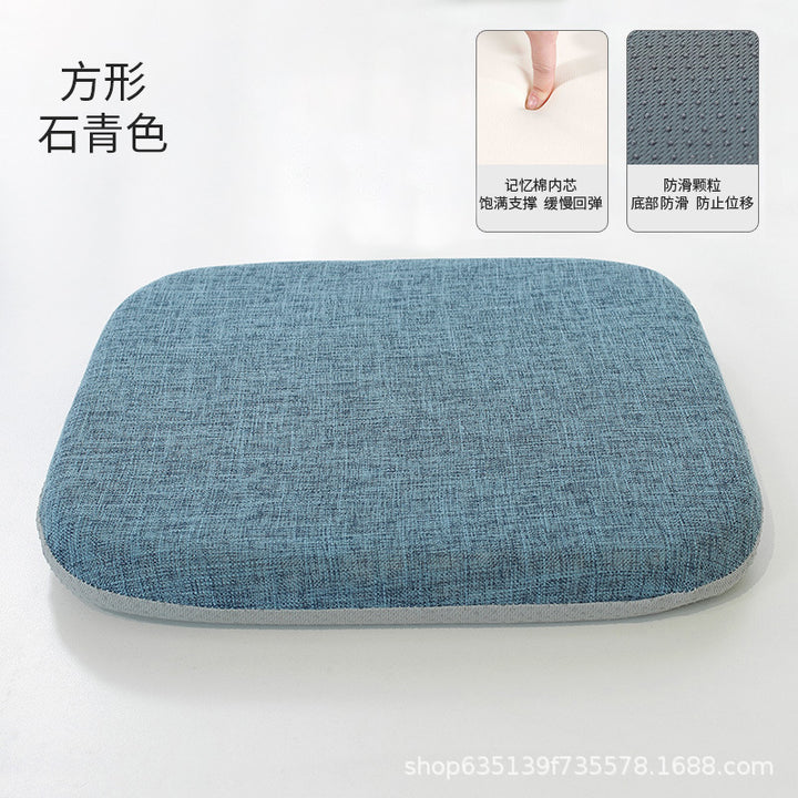 All Season Linen Memory Foam Seat Cushion Office Non Slip Student Thickened