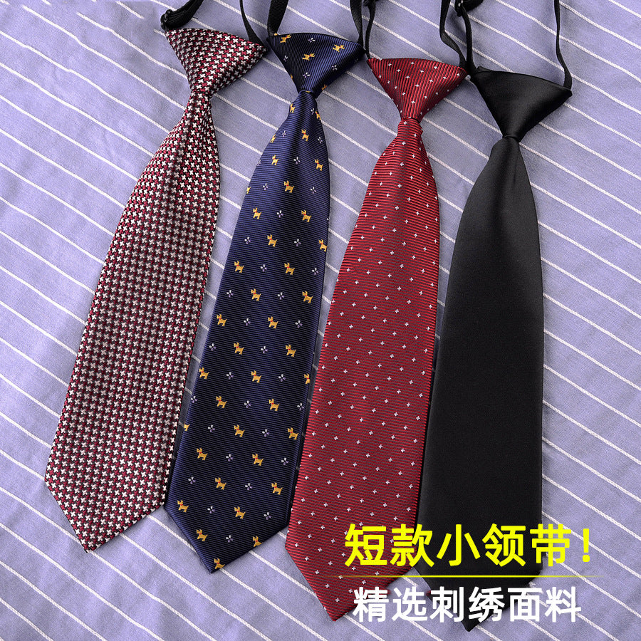 儿童皮筋领带免打结打扣款男女孩jk学院风配饰刺绣短款小动物制服