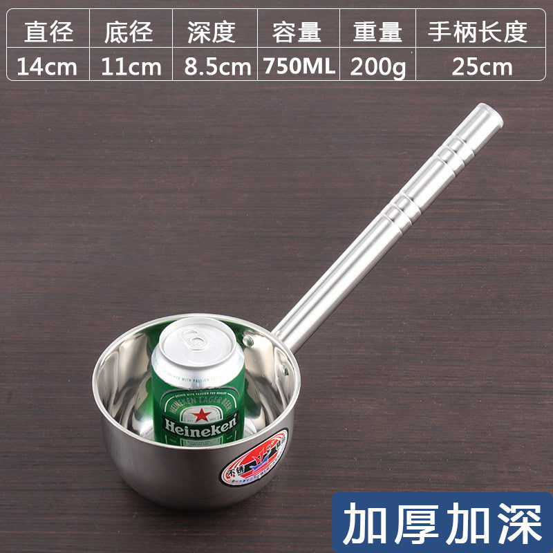 不锈钢水勺加厚长柄水瓢打汤勺水舀子商用粥勺厨房大号盛水汤勺子