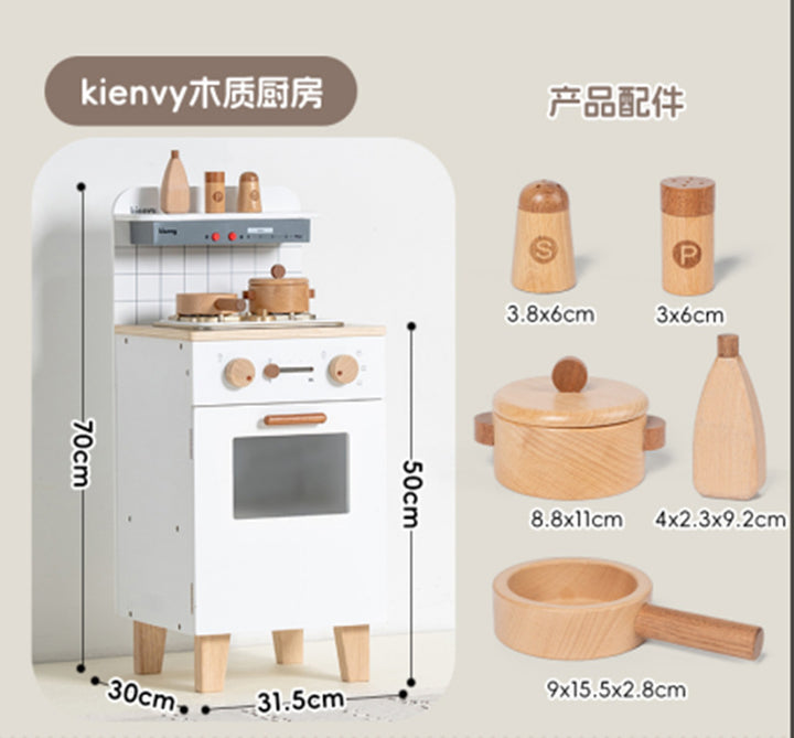 丹麦儿童过家家岁6厨房煮饭玩具仿真声光冰箱套装模拟做饭木灶台