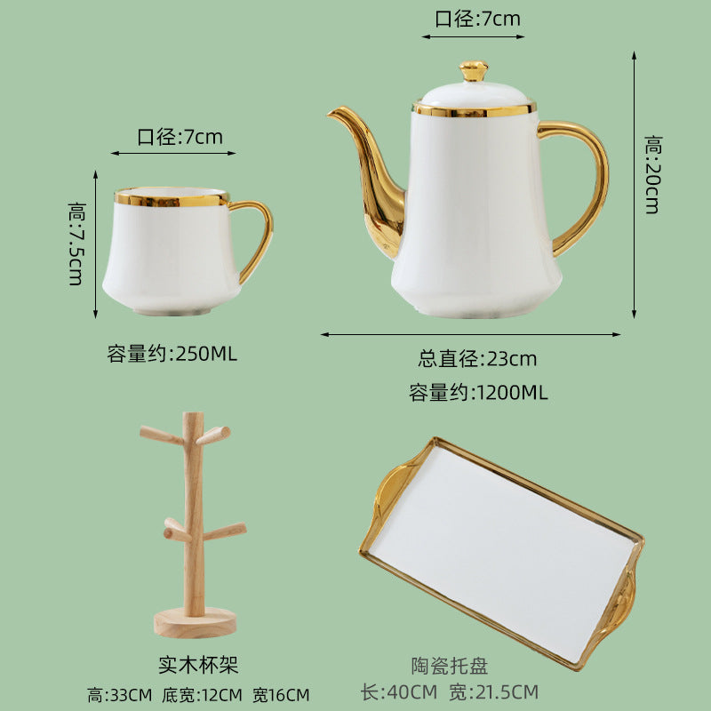 批发欧式陶瓷茶具高档水壶水杯杯具茶壶轻奢水具客厅茶杯杯子套装