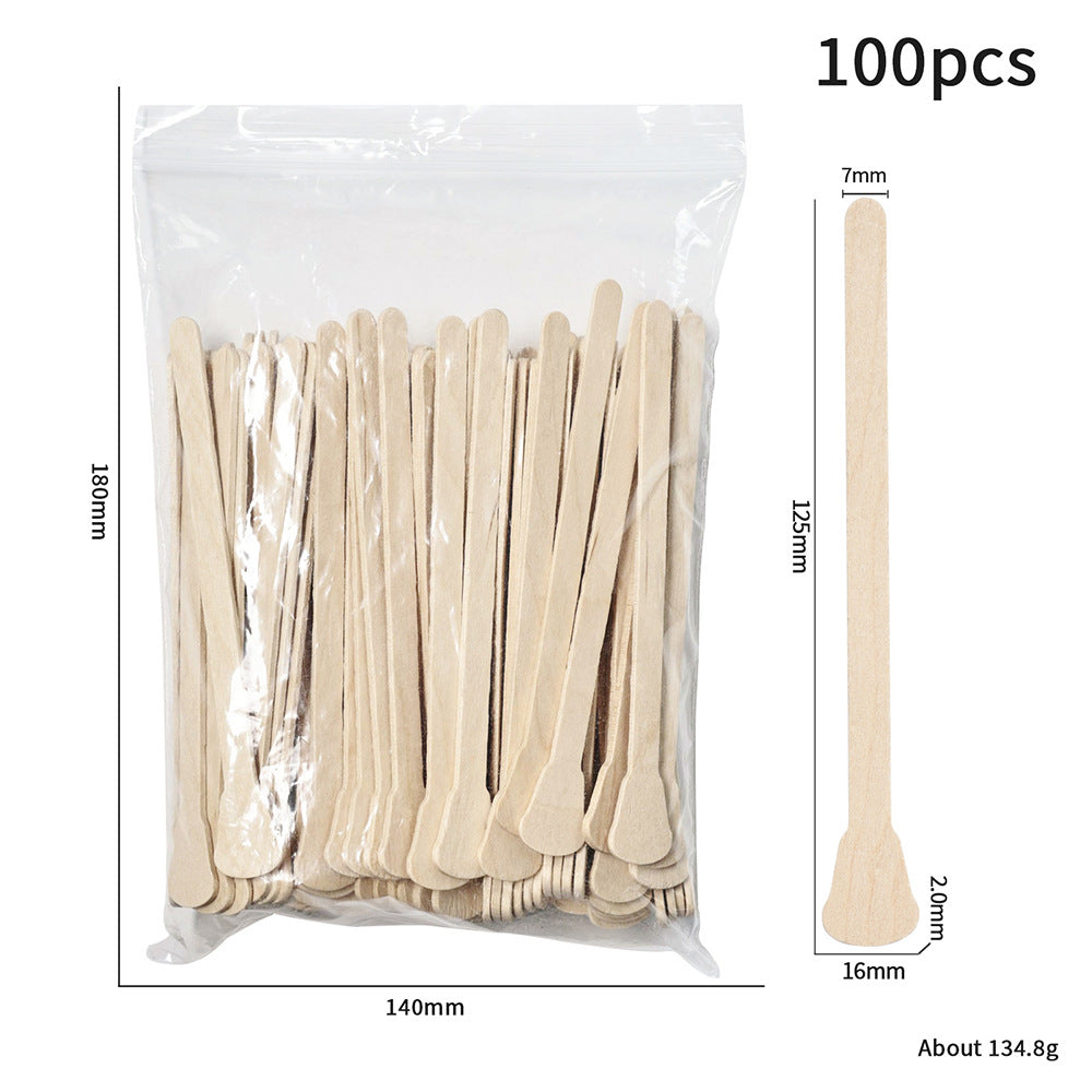 Multifunctional Wax Applicator Sticks – Disposable Wood Wax Spatula & Nail Color Mixing Sticks