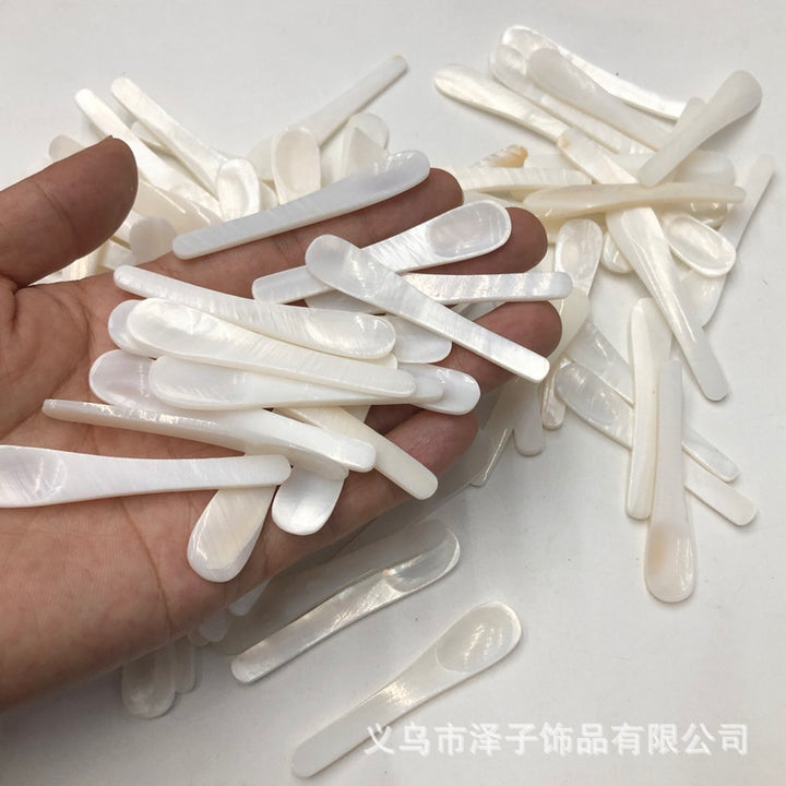 面膜小勺子 由天然贝壳制作的贝壳勺子 面部护理工具 鱼子酱勺子