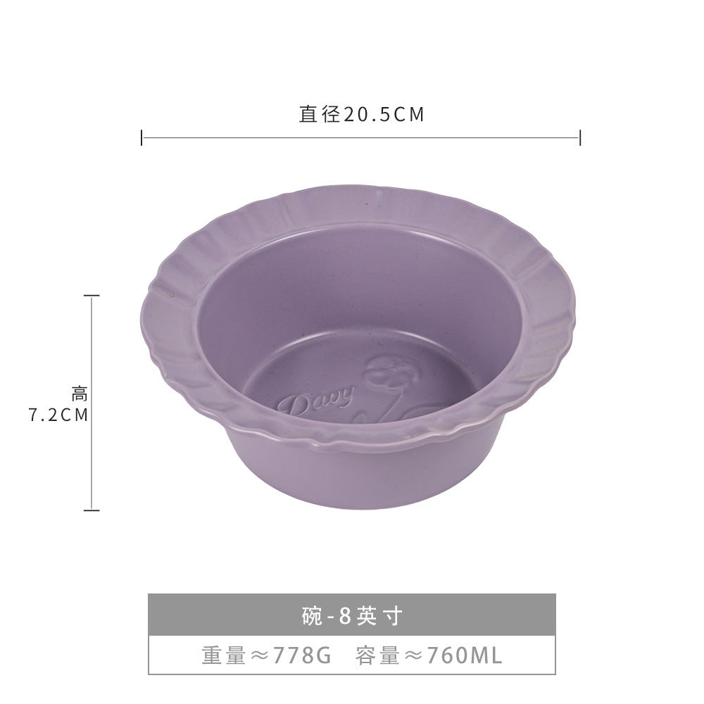 碗合集复古纯色陶瓷汤碗面碗圆形水果沙拉碗家用餐具批发复古菜碗