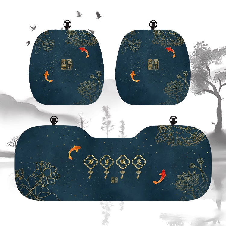 Chinese Style Car Seat Cushion – Breathable Four-Season Universal Single Piece