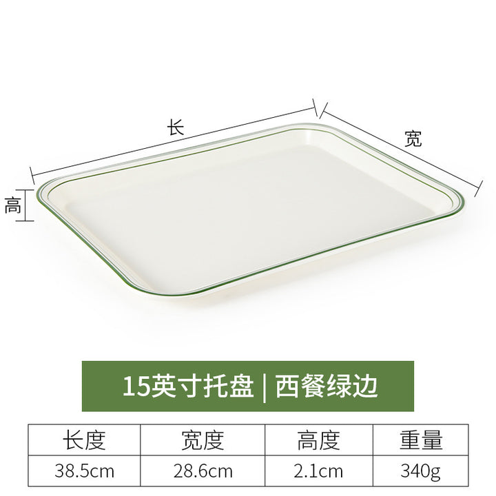 密胺托盘长方形盘塑料茶水杯盘端菜盘亚马逊餐盘蛋糕面包托盘商用