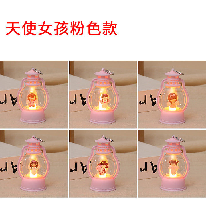 复古迷你小马灯led电子手提蜡烛灯装饰氛围道具灯生日礼物小摆件