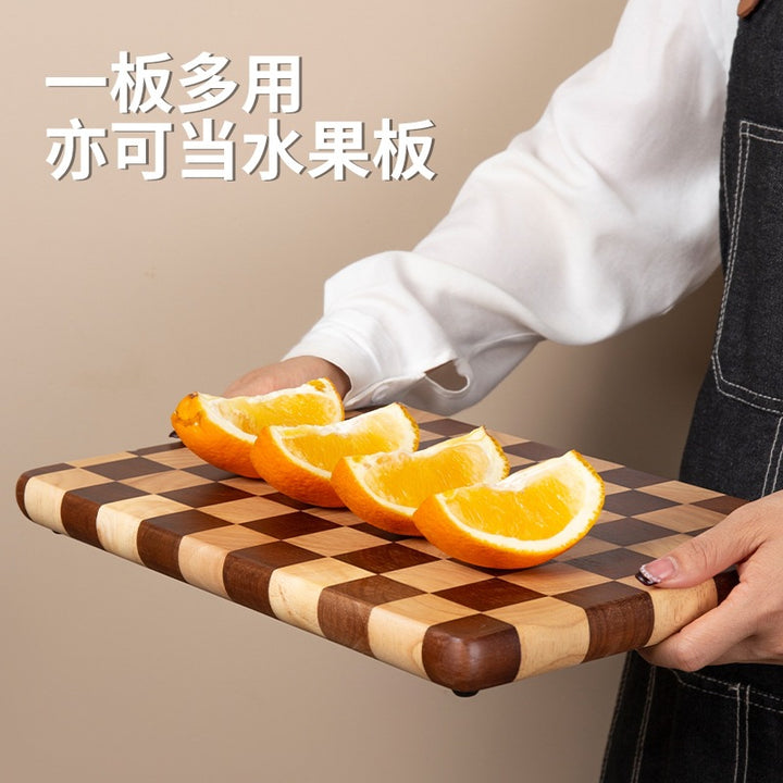 创意棋盘格菜板家用砧板马赛克切菜板厨房辅食粘板水果实木质案板