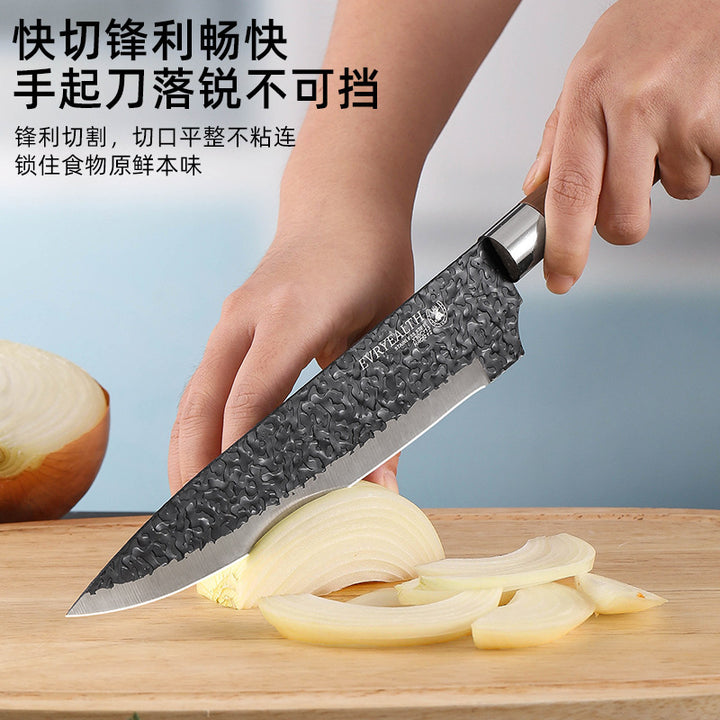 跨境刀具套装现货批发套刀批复木纹锤纹厨师刀水果刀锋利礼品套刀