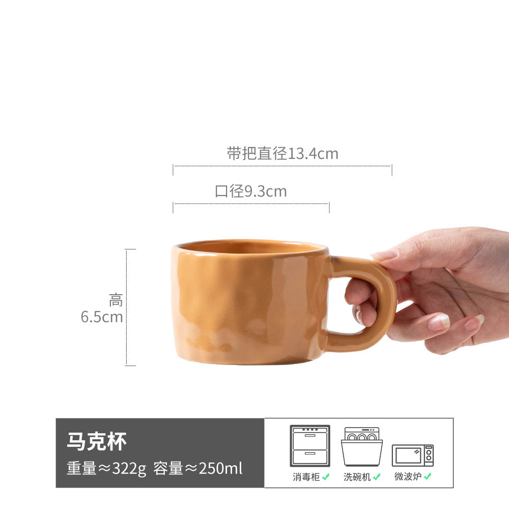 马克杯ins奶油风陶瓷杯子咖啡杯家用办公室茶水杯高颜值情侣对杯