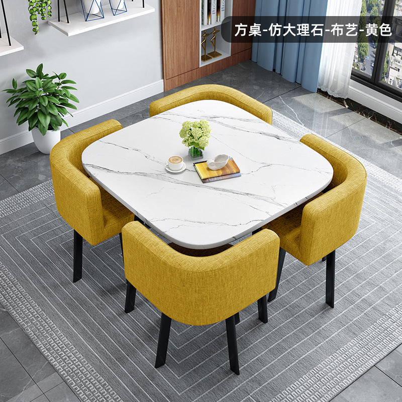 简约方形洽谈桌椅组合店铺商铺休息区洽谈桌会客休闲接待小圆桌