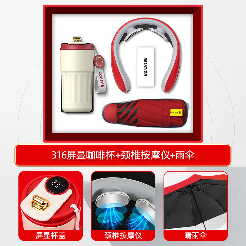 商务礼品套装咖啡杯颈椎仪礼盒活动创意礼品定制LOGO伴手礼送客户