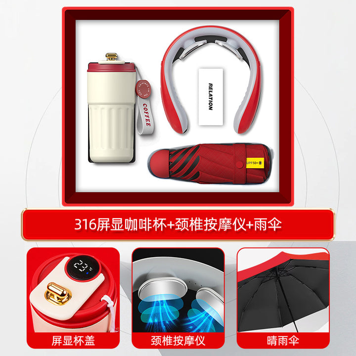 商务礼品套装咖啡杯颈椎仪礼盒活动创意礼品定制LOGO伴手礼送客户