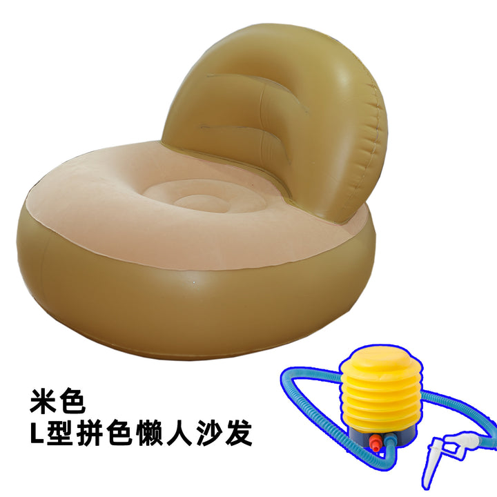 新款充气沙发送脚泵pvc植绒懒人沙发可折叠收纳单人充气靠背躺椅