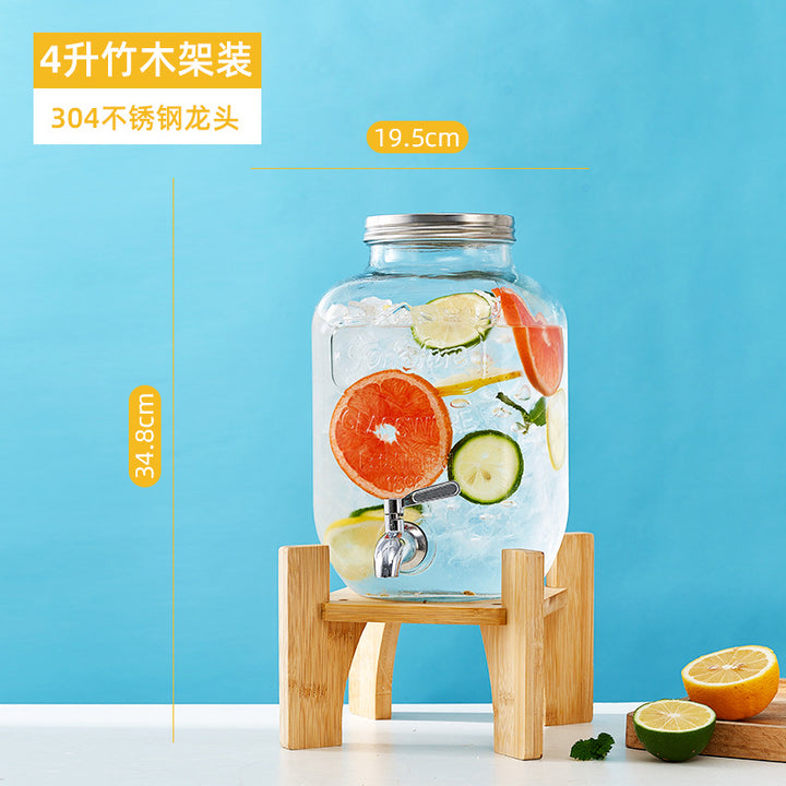 网红可乐酒炮 玻璃果汁鼎果汁罐 大容量饮料桶梅森罐酿酒瓶酵素桶