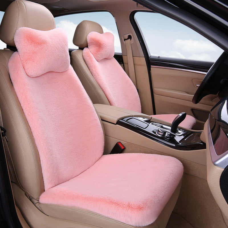 Thickened Winter __NS 99__h Car Seat Cushion – 3-Piece Backrest Short Fur Single Seat Cover