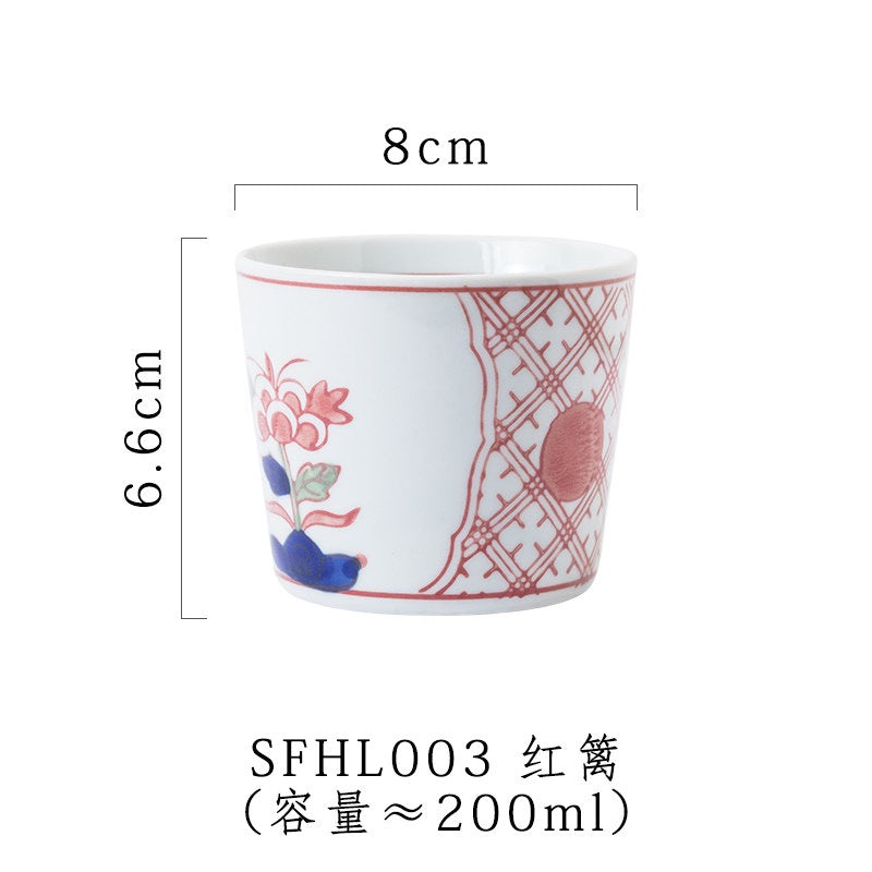 三分烧日式青花瓷水杯汤吞杯陶瓷复古功夫品茗杯单杯家用茶杯饮具